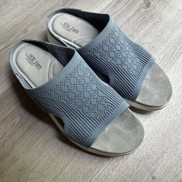 JBU by Jambu Women's JUNE Memory Foam Slides Sandals Size 8 Blue Slip On Comfy - Picture 1 of 8
